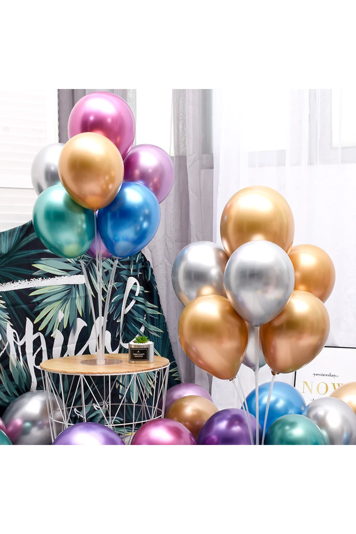 Krom Balon Parti Organizasyon Balonu 12 İnç Düğün Doğum Günü Dekorasyon 30 Adet - pazariz Görsel 5