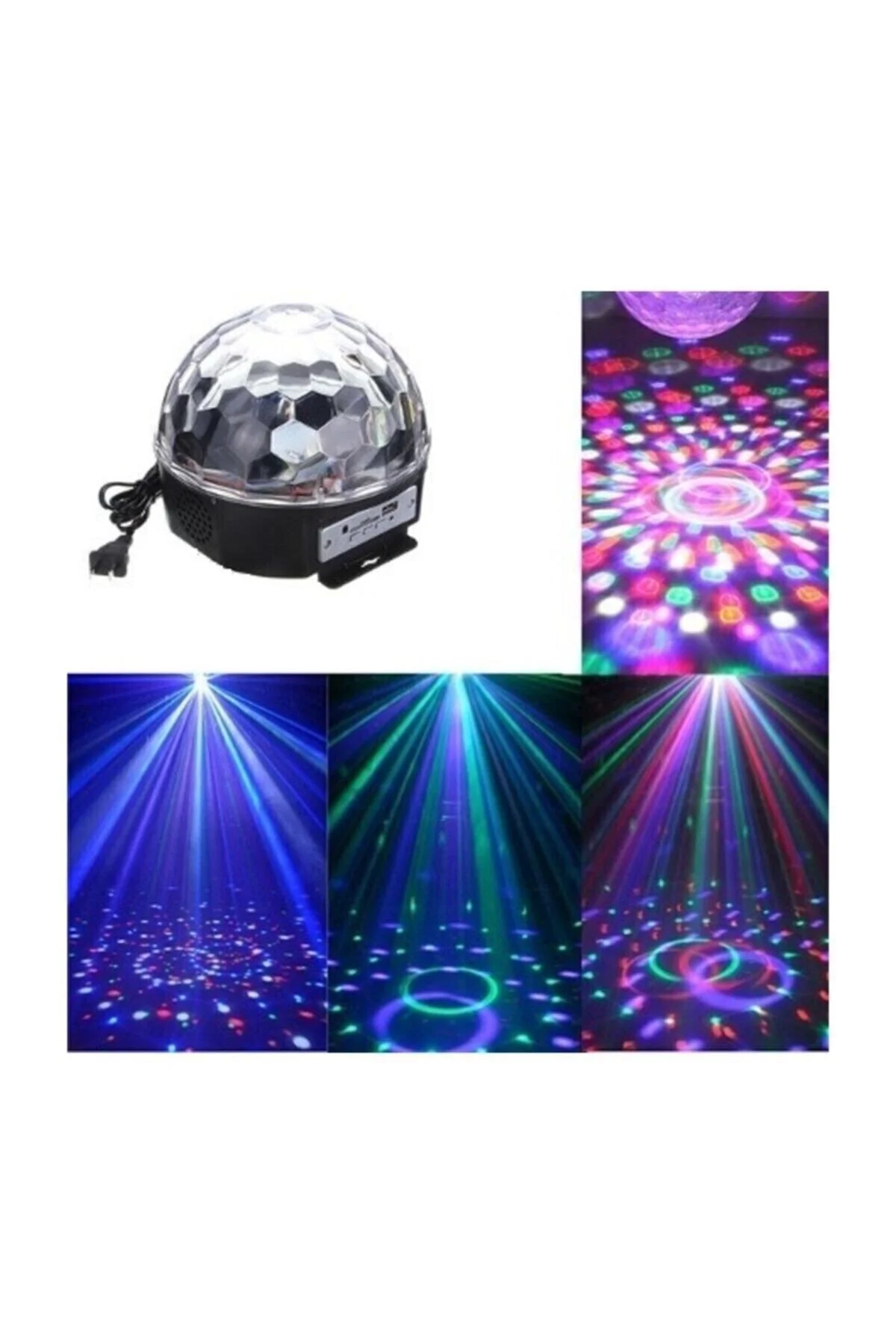 Bluetoothlu Led Küre Kristal Disko Topu Dönen Renkli Hoparlör Led