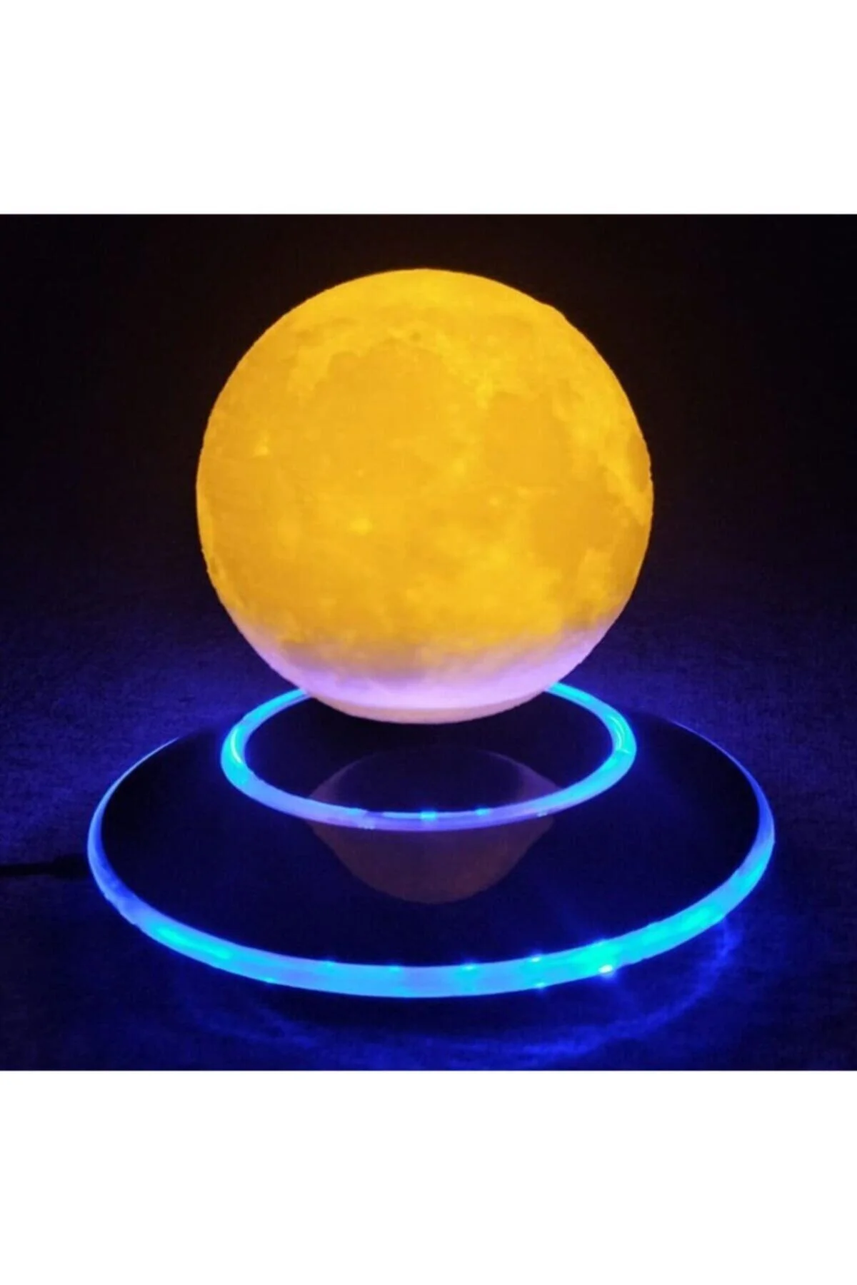 Sarı 3d Ay Gece Lambası Dekoratif Küre Led Başucu Lambası - PEKSHOP Görsel 3