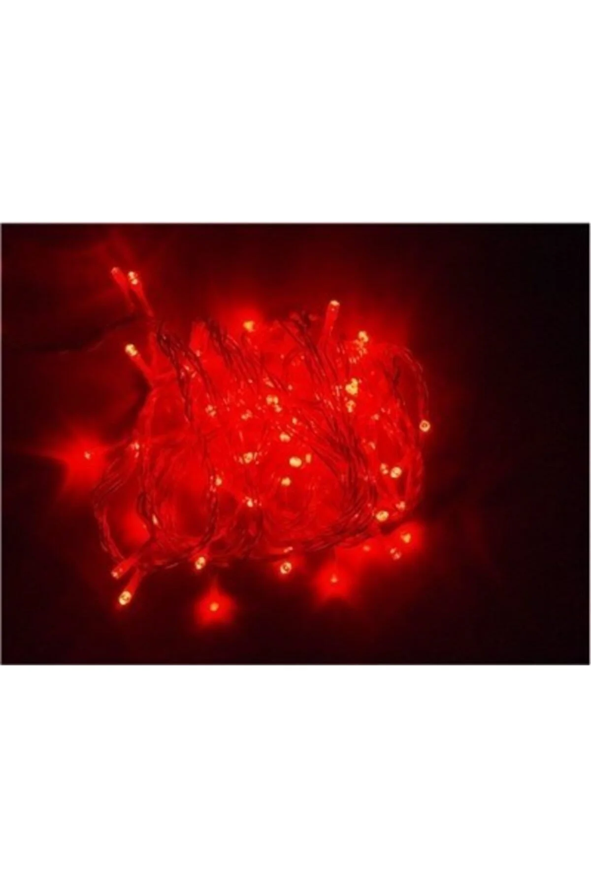 10mt Kırmızı 100 Led Fişli Noel Parti Yılbaşı Ağaç Dekoratif Aydınlatma Lambası Animasyonlu Süsleme