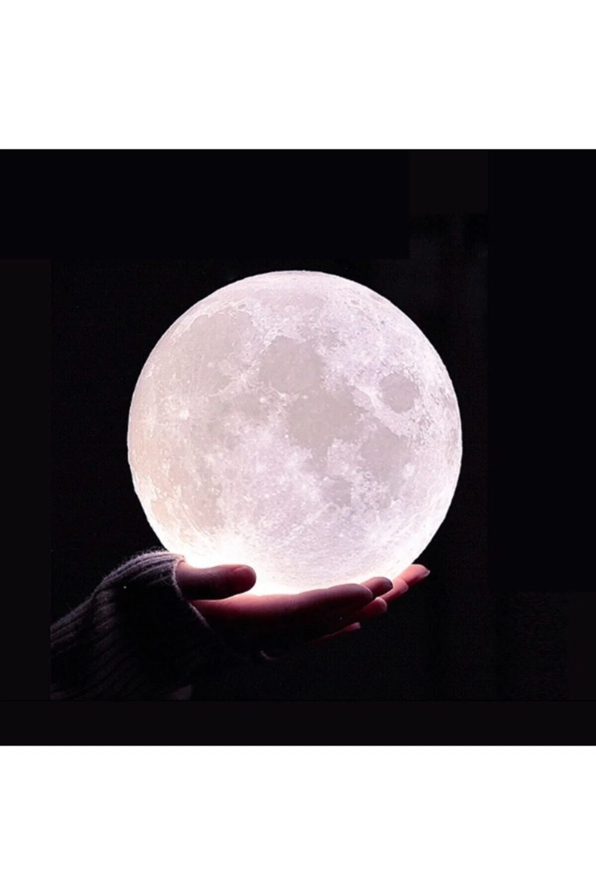 3d Ay Beyaz Gece Lambası Dekoratif Küre Led 7 Cm Çap