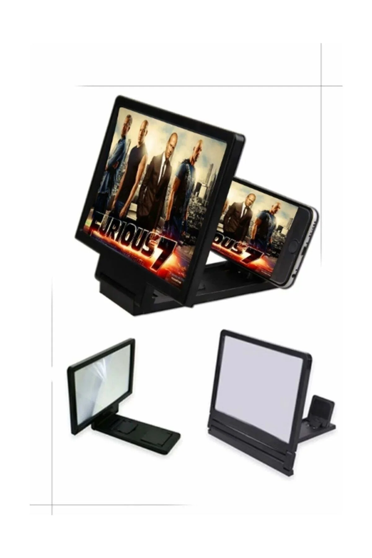Büyük Boy Ekran Büyüteci 3d Siyah Telefon Projeksiyonu Telefon Ekran Büyütücü