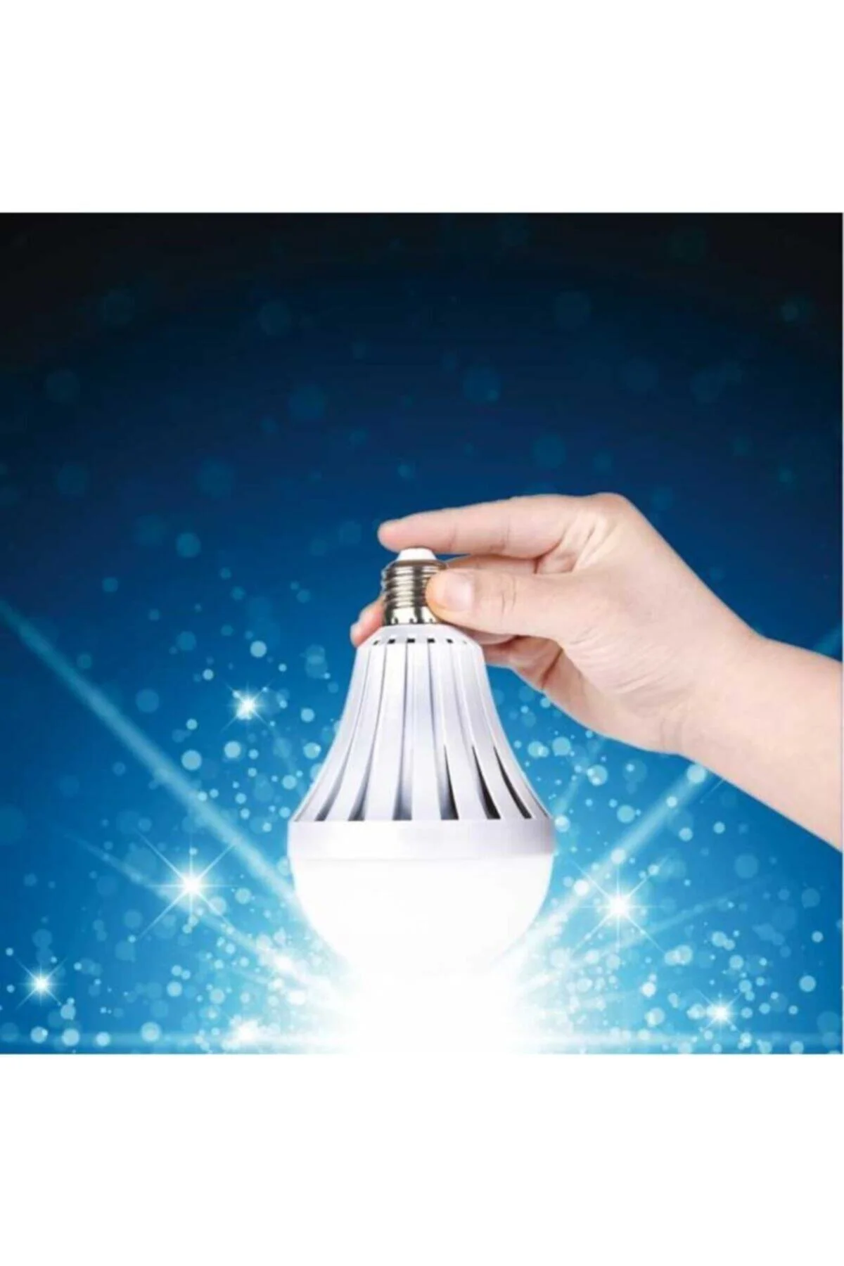 Pazarız 9 Watt Şarjlı Led Ampul E27 Duylu 220 Volt - pazariz Görsel 5