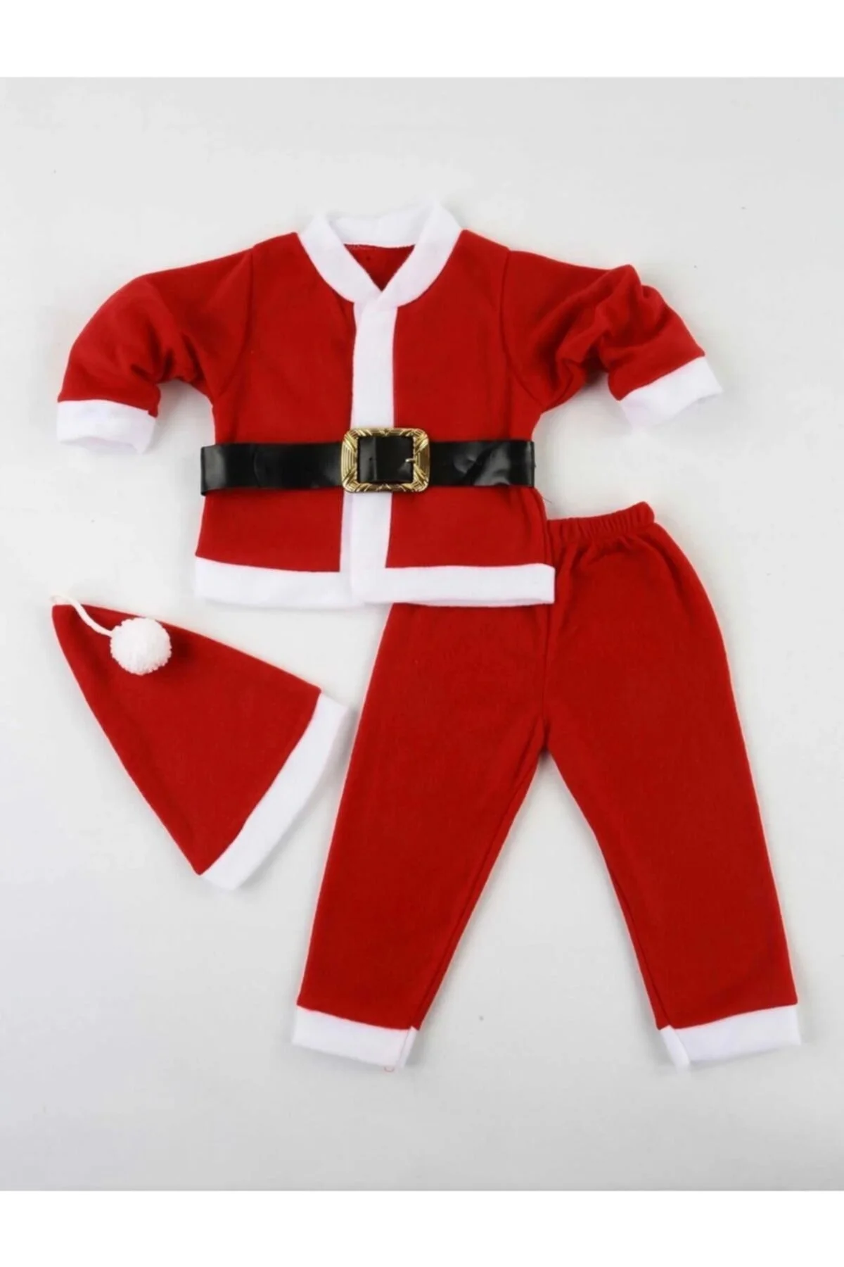 Bebelop Unisex Kırmızı Bebek Noel Baba Şapkalı Yılbaşı Takımı - DENİTO Görsel 2
