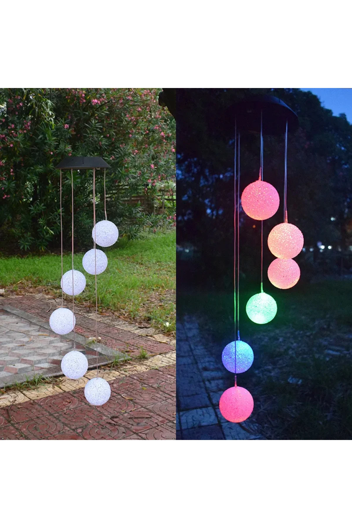 Güneş Enerjili Animasyonlu LED Bahçe Balkon Ağaç Solar Aydınlatma 6 Ledli Top Led Tasarımlı Solar Gü