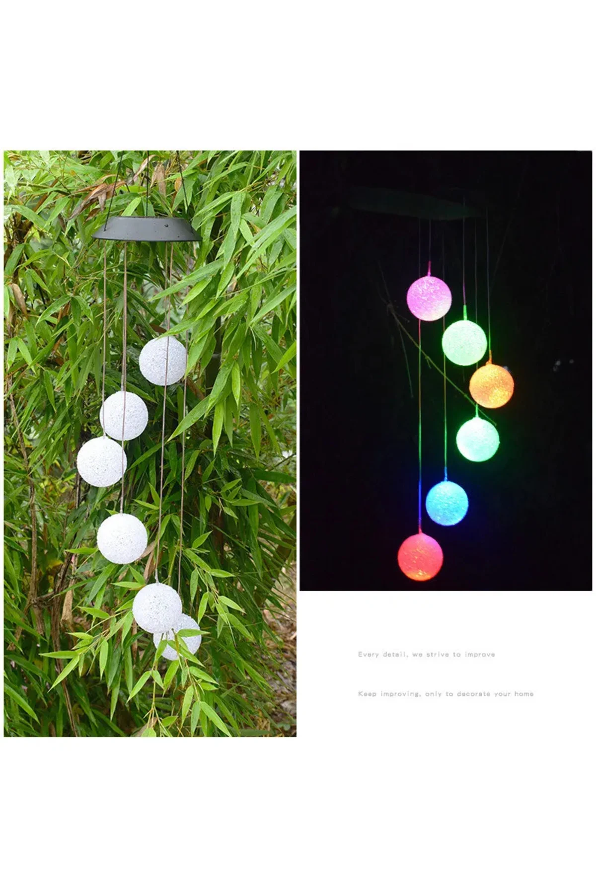 Güneş Enerjili Animasyonlu LED Bahçe Balkon Ağaç Solar Aydınlatma 6 Ledli Top Led Tasarımlı Solar Gü - pazariz Görsel 3
