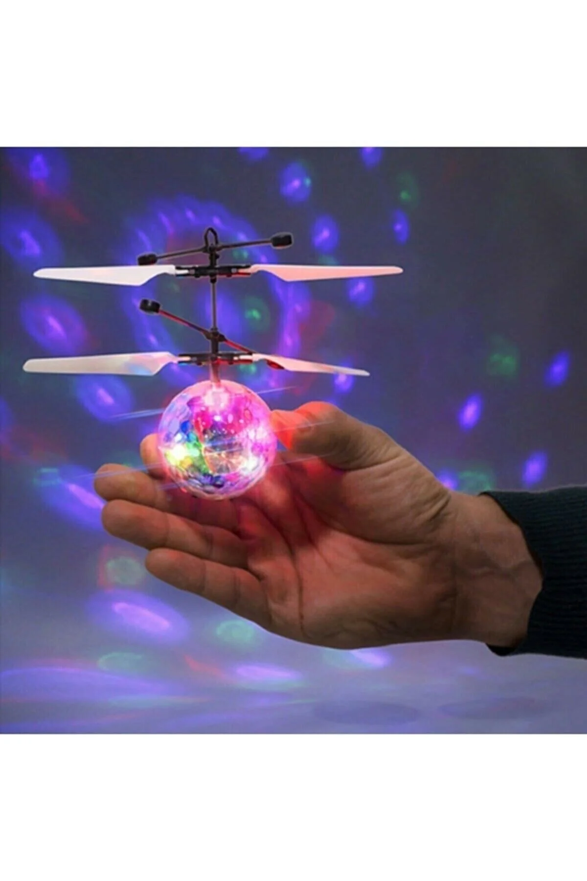 Sihirli Elektrikli Uçan Top Çocuklar Led Işık Oyuncak Drone Kızılötesi Sensör Helikopter - pazariz Görsel 3