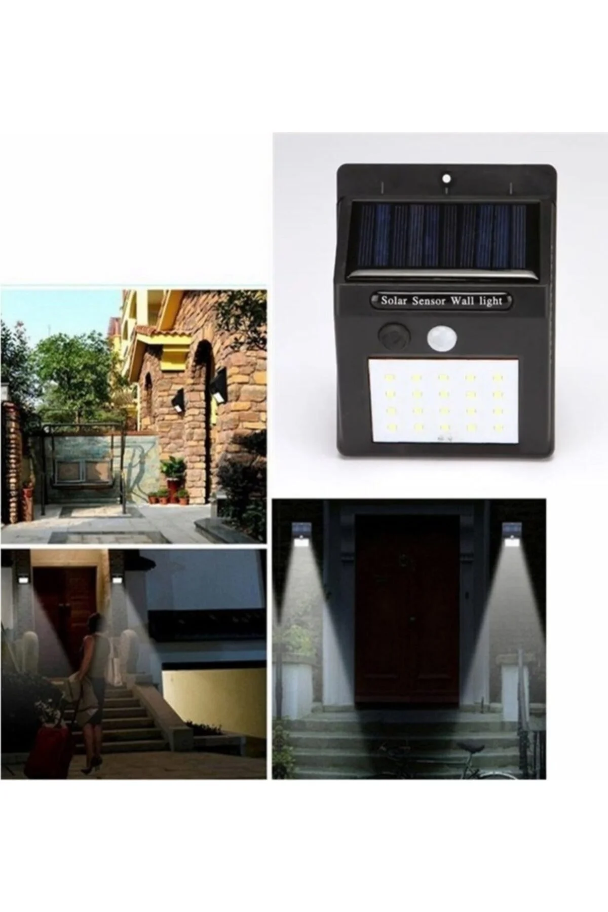 Fotoseli Led Lamba Işık Sensörlü Güneş Enerjili Solar Duvar Kapı Kamp Bahçe - Firsat Ayi Görsel 3