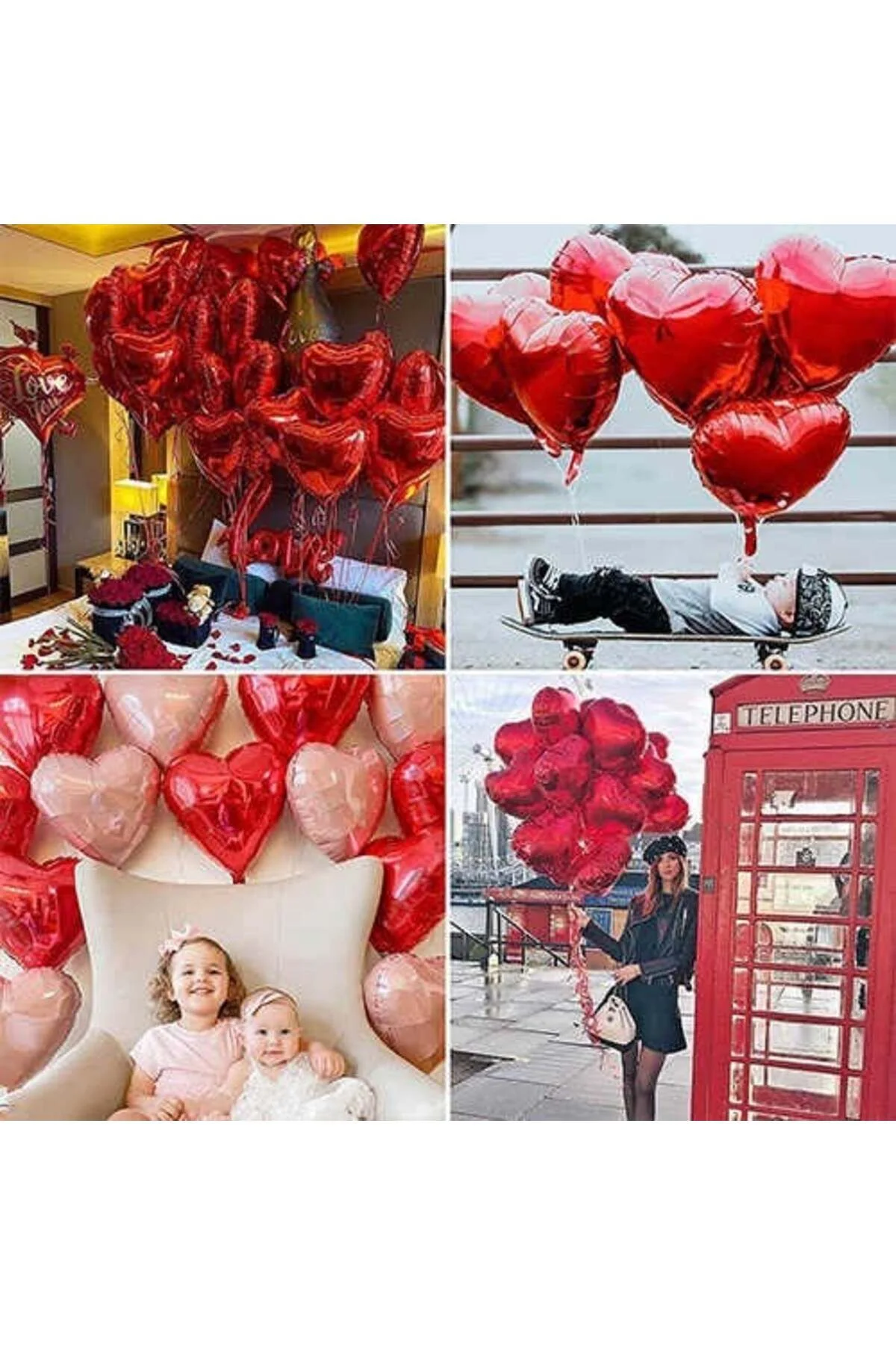 Kırmızı Kalp Folyo Balon 80 Cm - Partioutlet Görsel 2