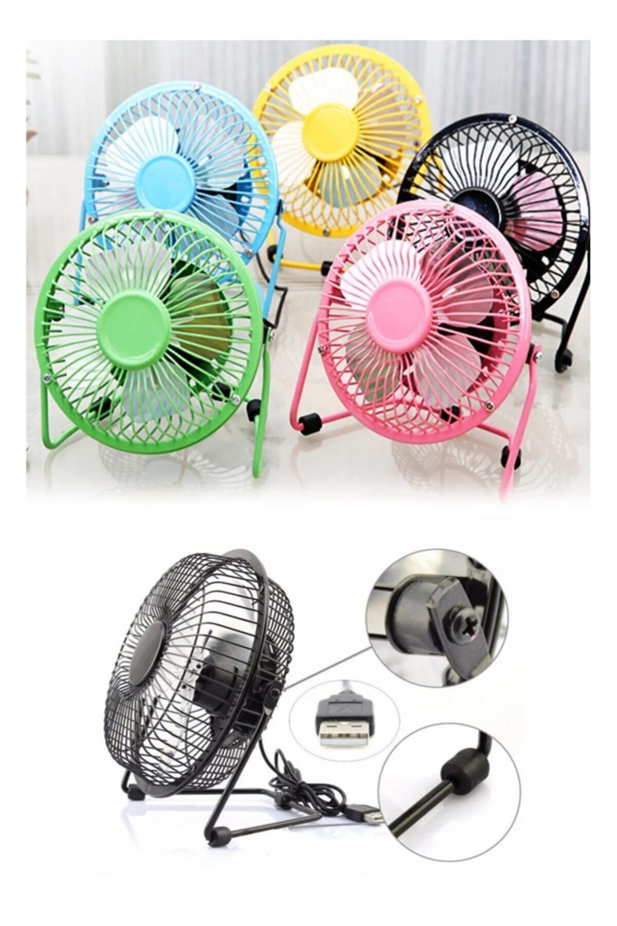 Metal Usb Sessiz Mini Vantilatör Fan - renn Görsel 2