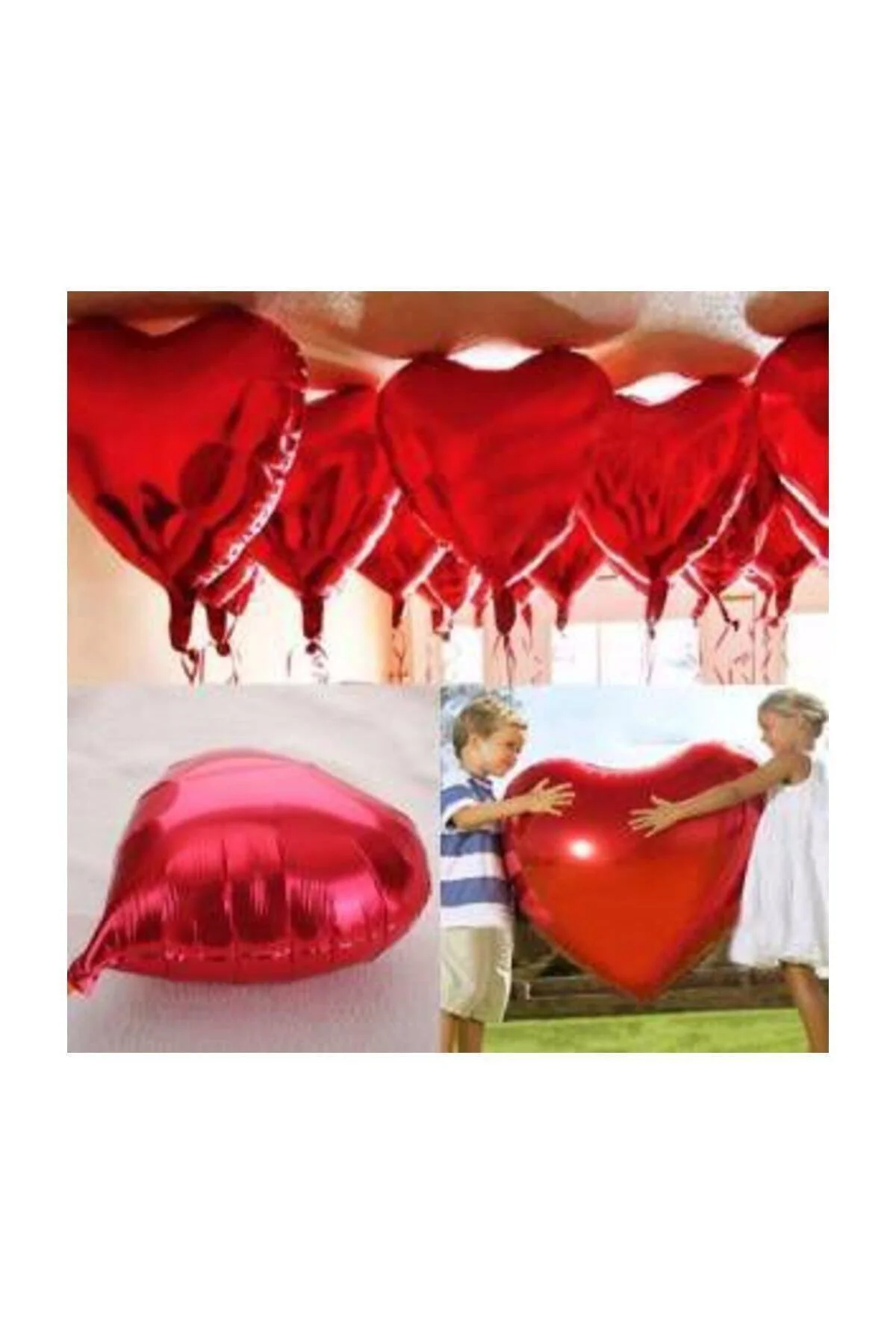 Folyo Kalpli Uçan Kalp Balon 5 Adet Kırmızı Romantik Evlilik Teklifi 32 Inç - PEKSHOP Görsel 4