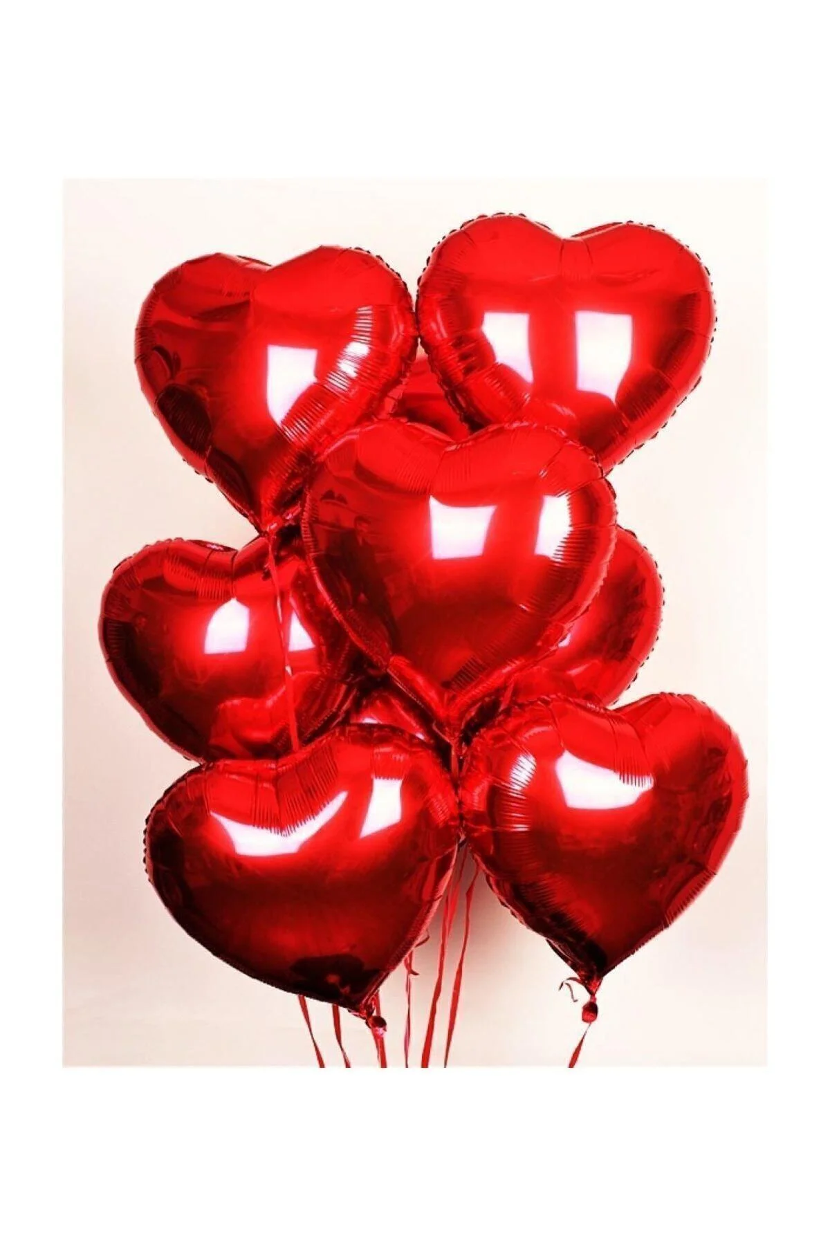 Folyo Kalpli Uçan Kalp Balon 5 Adet Kırmızı Romantik Evlilik Teklifi 32 Inç