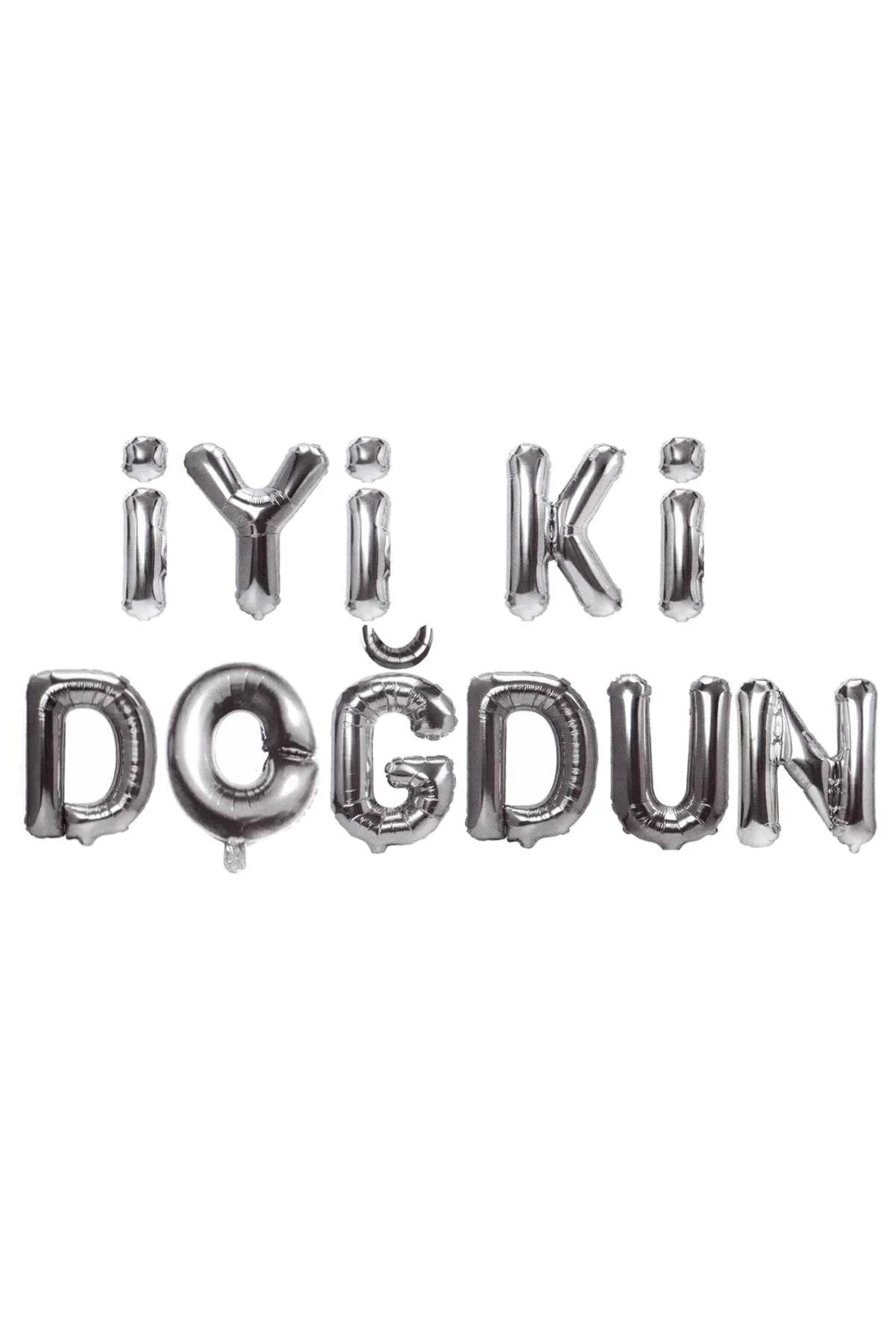 Iyiki Doğdun Folyo Balon Set Gümüş