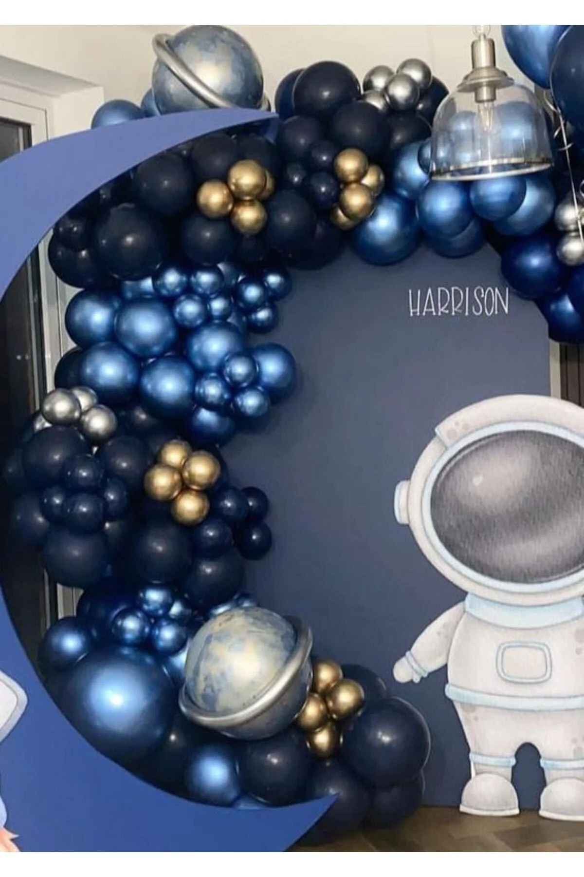 Krom Gold Gümüş Mavi Ve Gece Mavisi Balon Zinciri 50 Adet