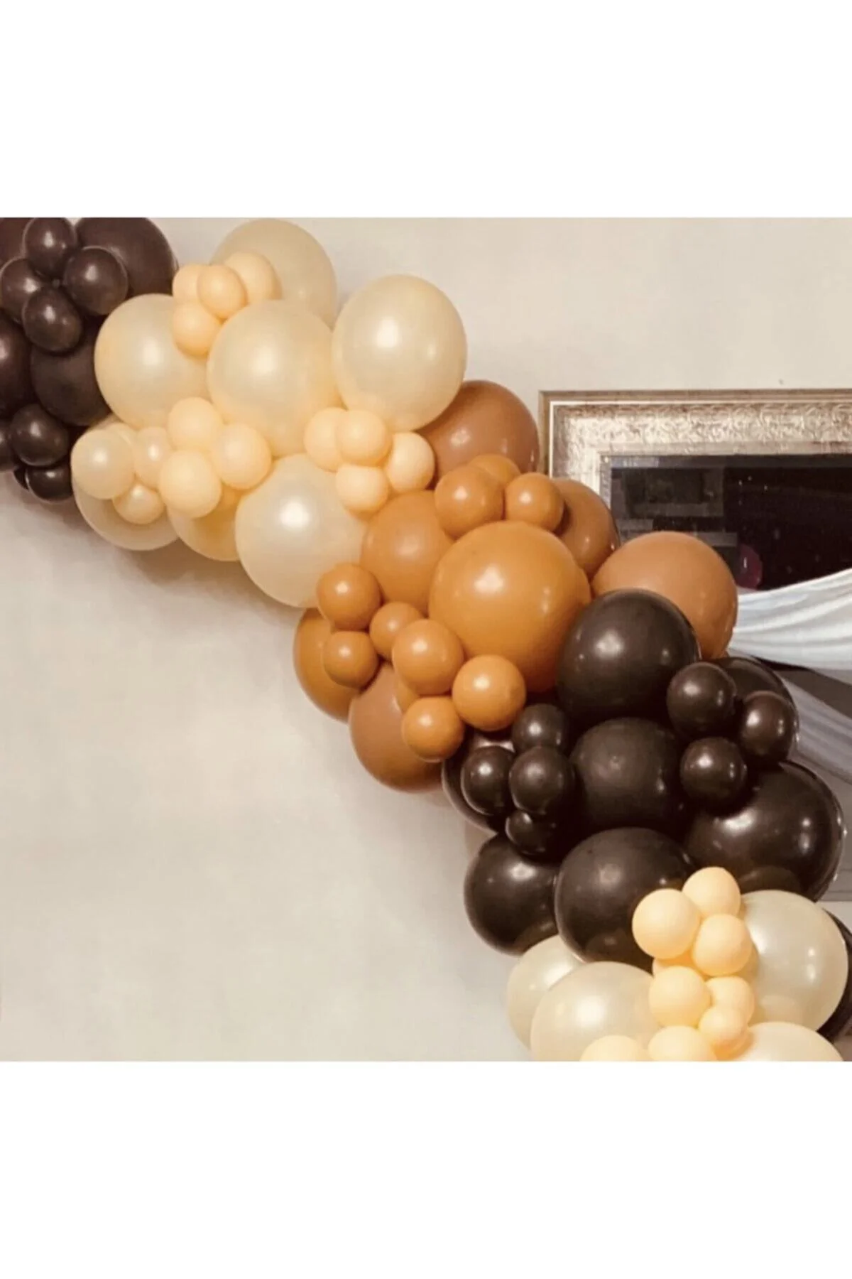 Pastel Çikolata Kahve Karamel Ve Somon Balon Zinciri 100 Adet