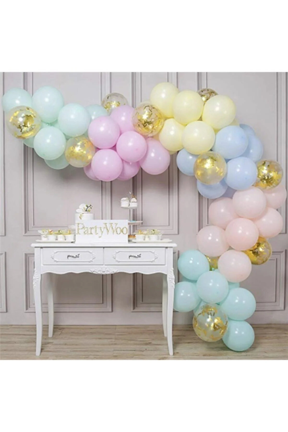 Makaron Balon Zinciri Seti 5 Metre 137 Adet Balon