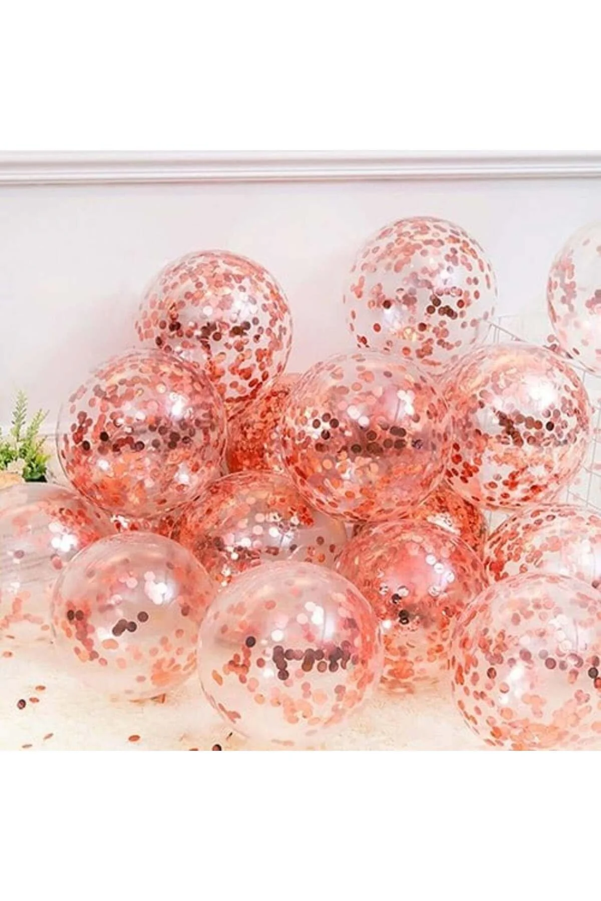 Sarı Şeffaf Konfetili Balon - Partioutlet Görsel 2