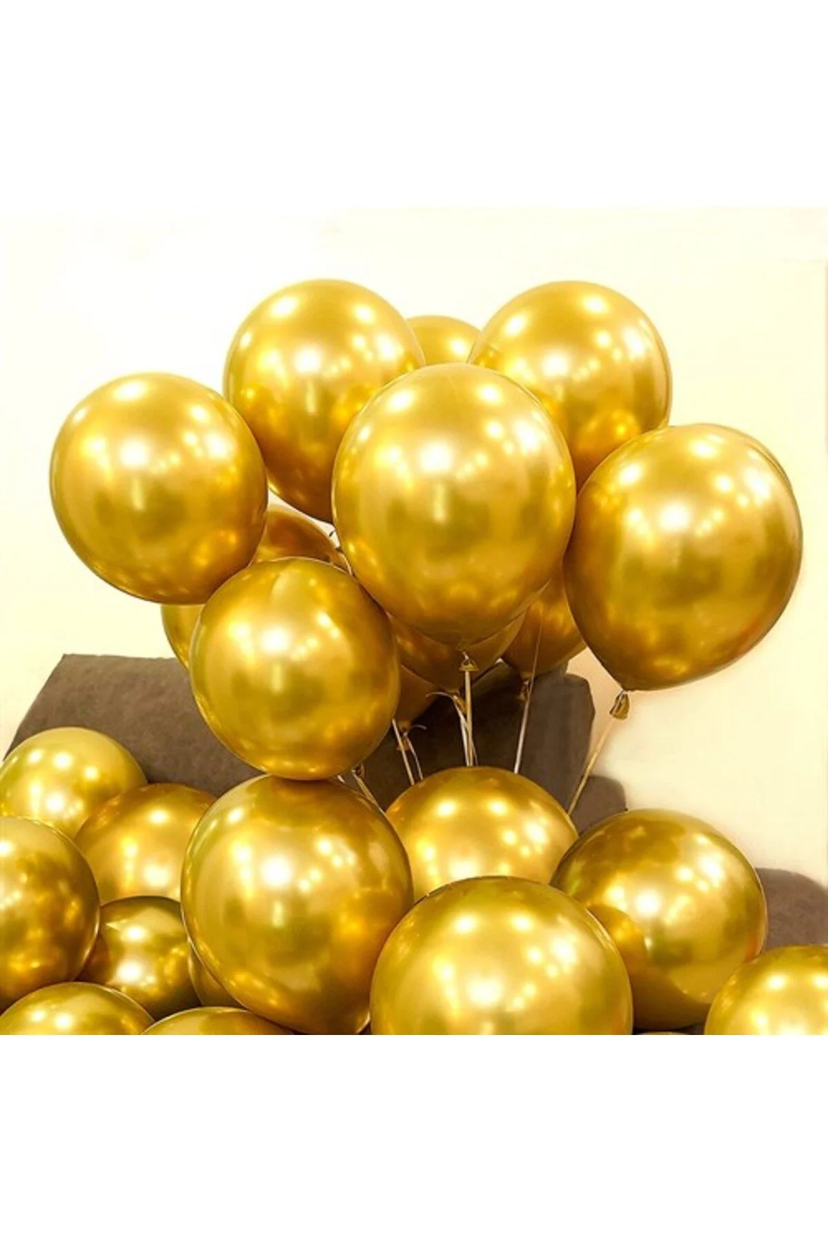 Gold Renk Krom Balon 10 Adet - Partioutlet Görsel 2