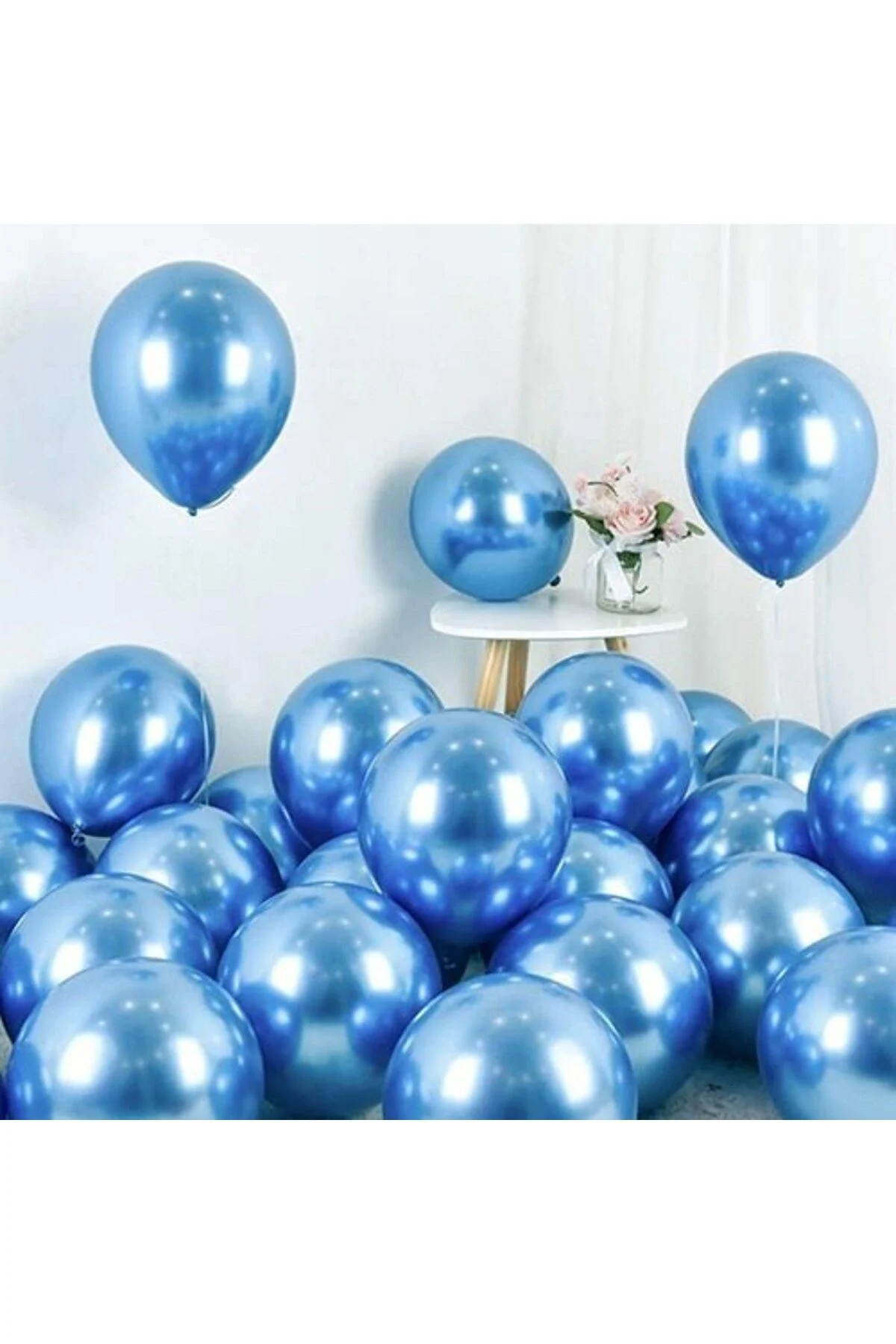 Mavi Krom Balon 50 Adet - Partioutlet Görsel 3