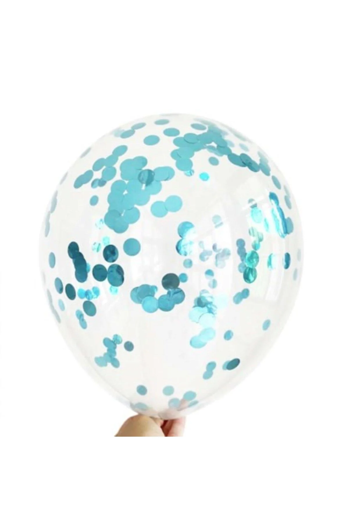Mavi Krom Konfetili Balon - Partioutlet Görsel 3