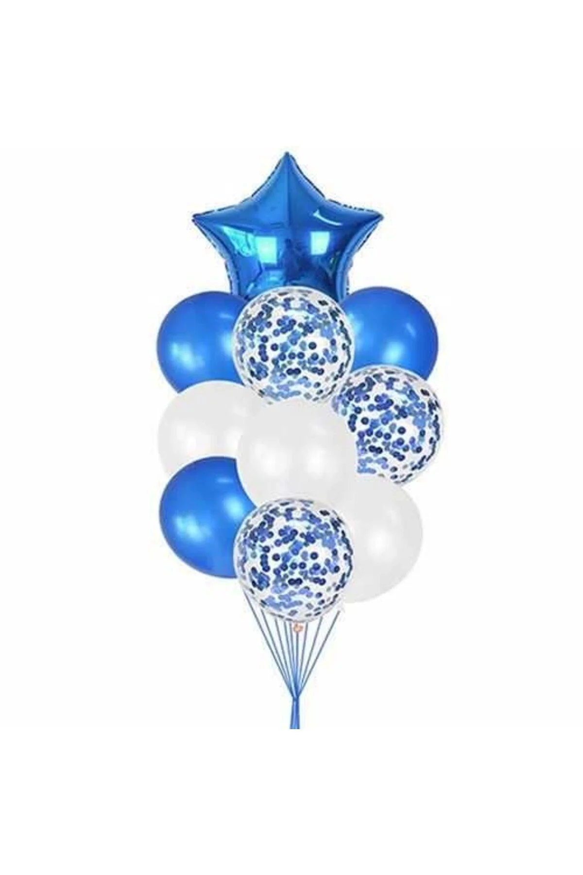 10 Adet Lacivert Yıldız Balon Demeti