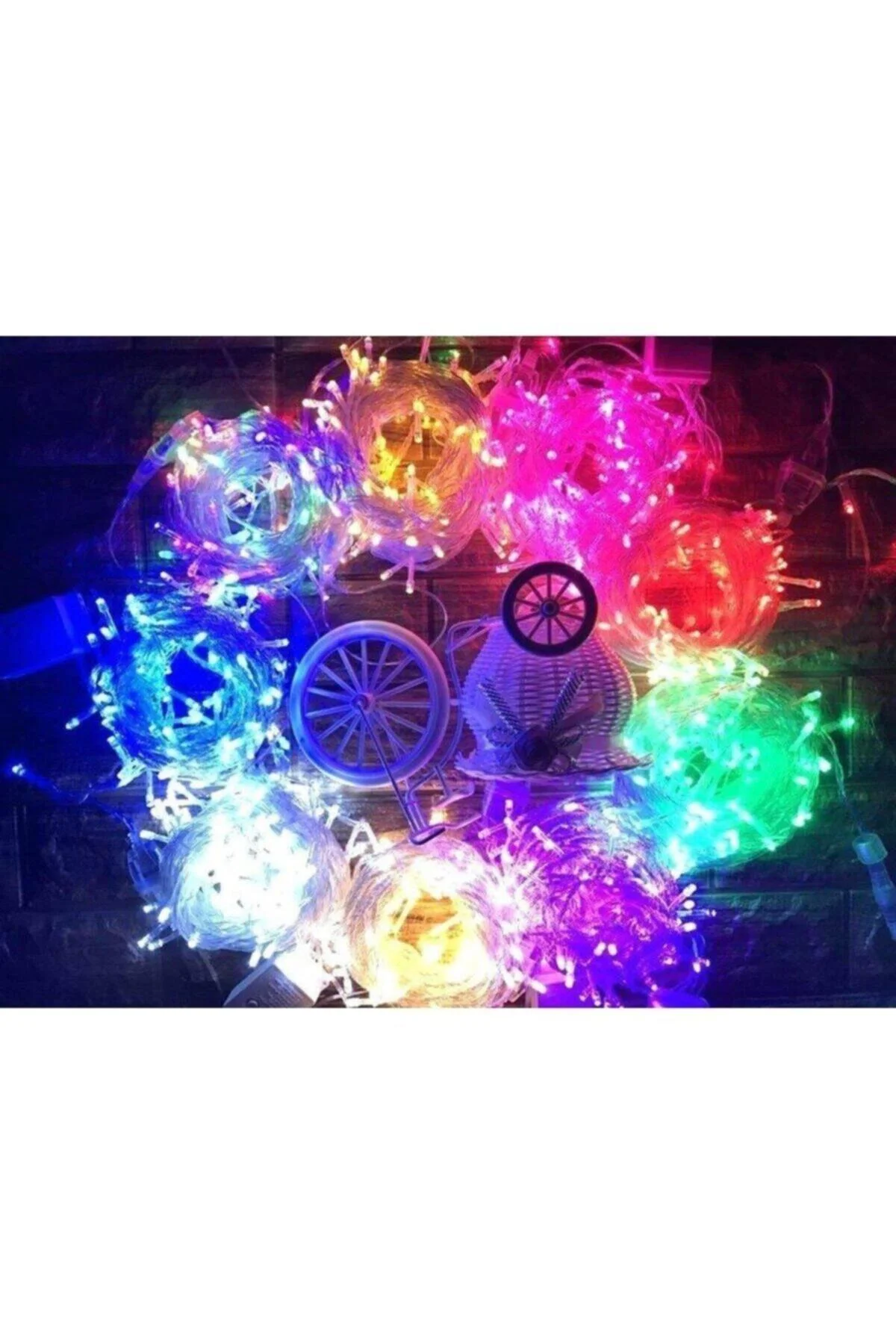 100 Ledli Yılbaşı Led Işık Süs 10 Metre Parti Led Işıkları Karışı - PEKSHOP Görsel 3