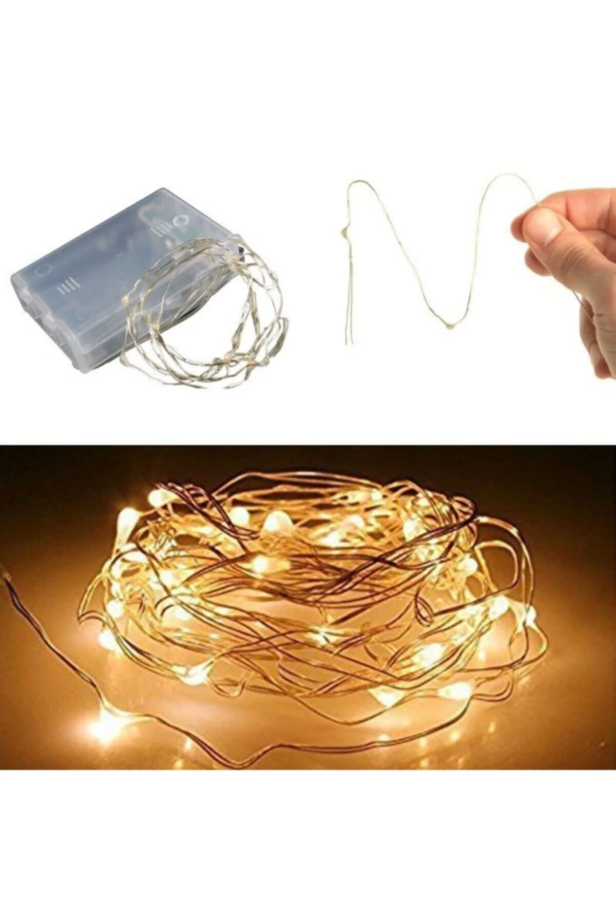 10 Metre Peri Led Ince Tel Pilli Dekoratif Led Işık - PEKSHOP Görsel 3