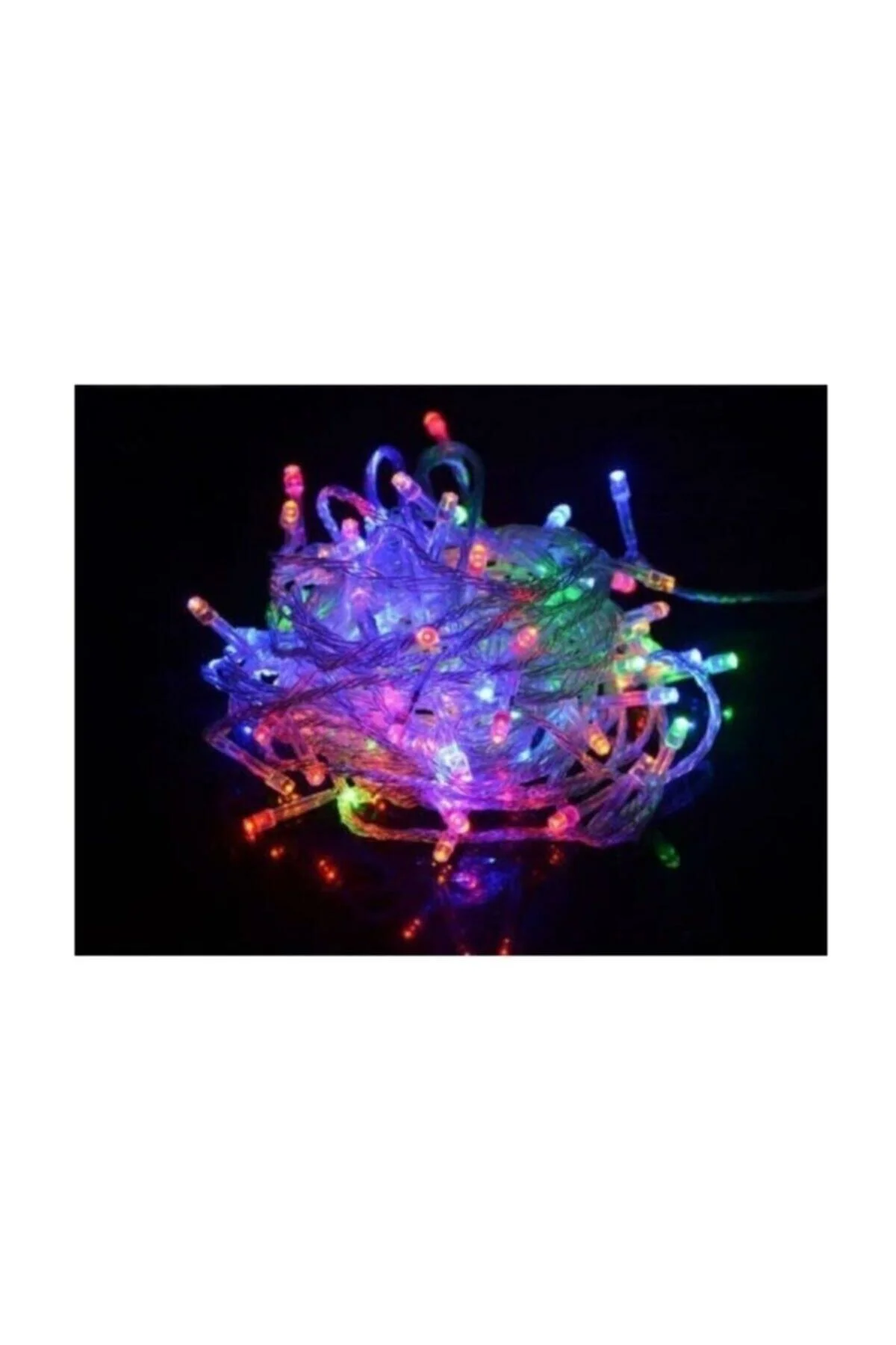 100 Ledli Karışık Renkli Kablolu Dekoratif Işık Led Ampül - PEKSHOP