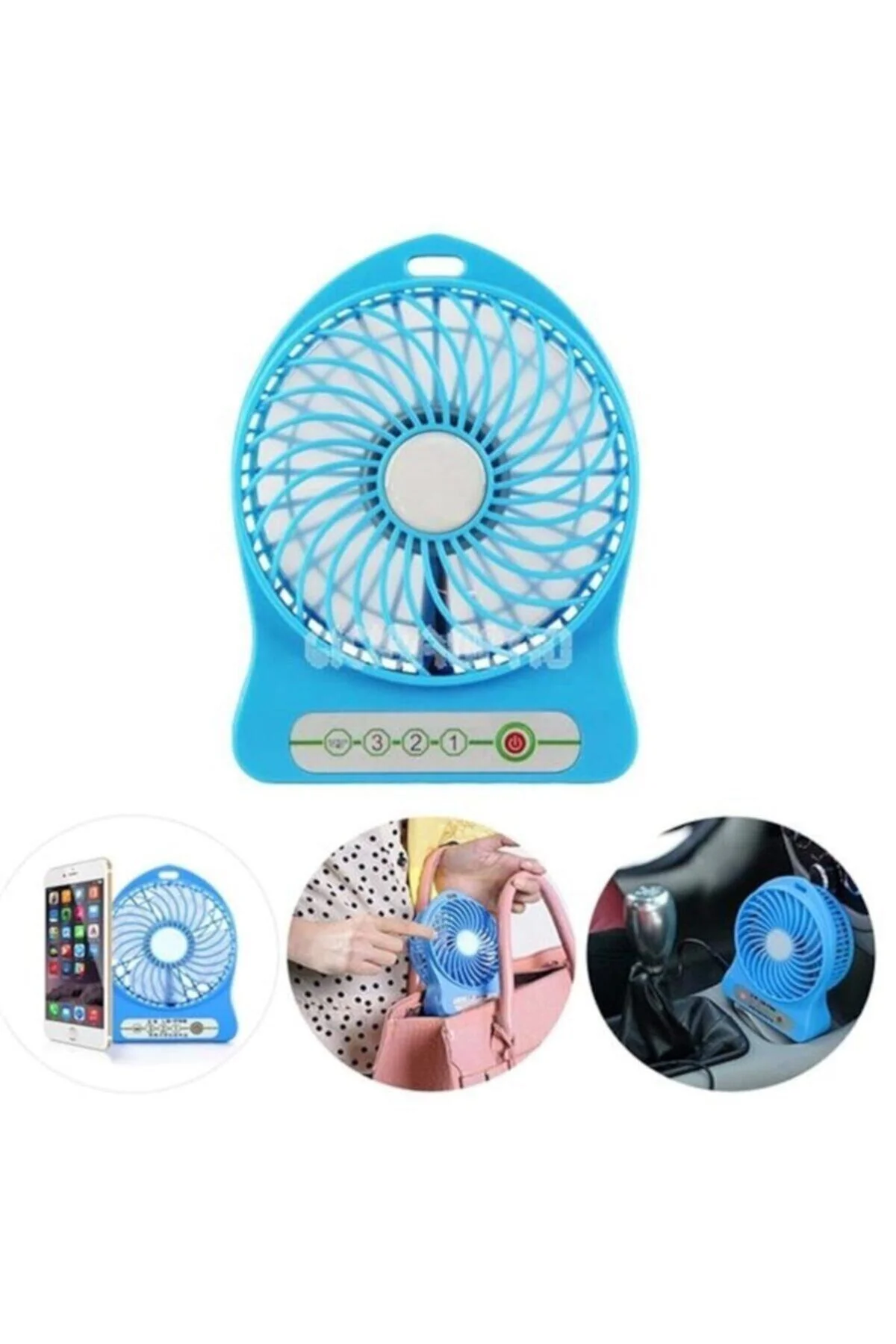 Şarjlı Mini Fan Masa Üstü Vantilatörü Usb Soğutucu Sessiz 3 Kadem - PEKSHOP Görsel 7