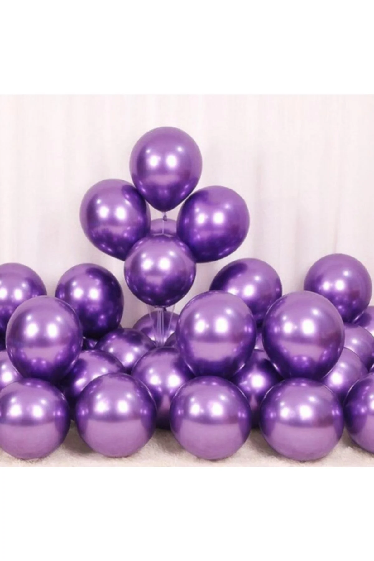 Krom Balon Mor Renk 50 Adet - Trend Avenue Görsel 2