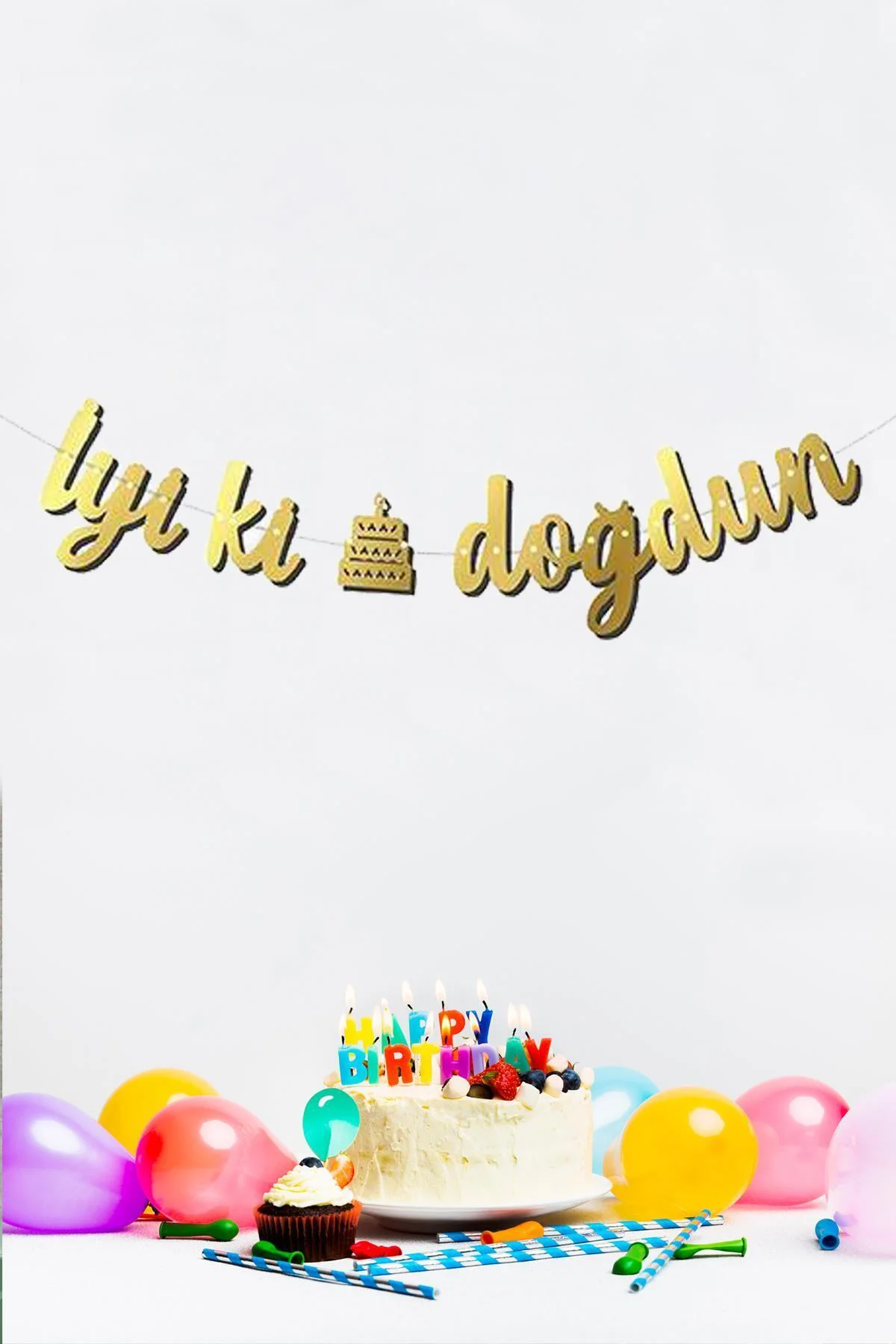 Iyi Ki Doğdun Doğum Günü Banner Kaligrafi Banner Yazı Gold