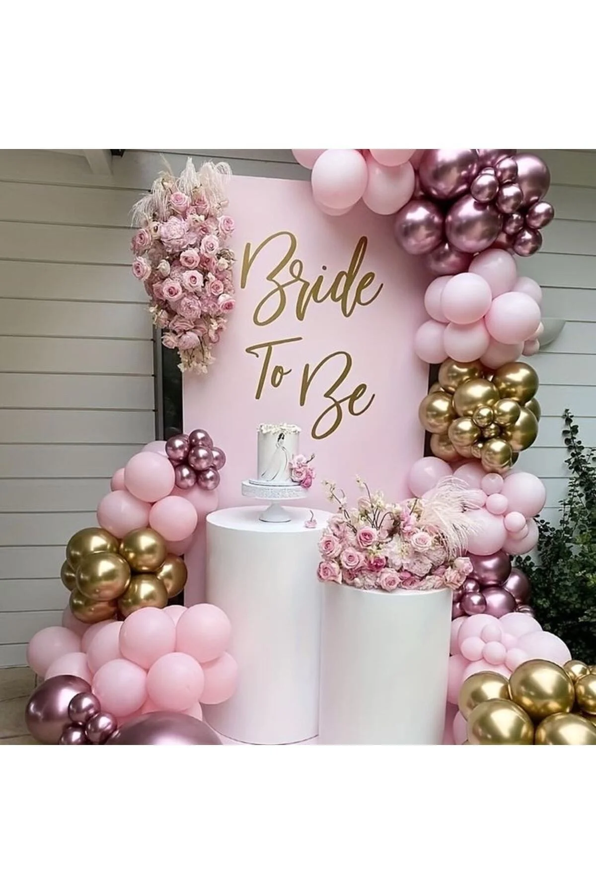 Pembe Gold Krom Balon Zinciri 100 Adet