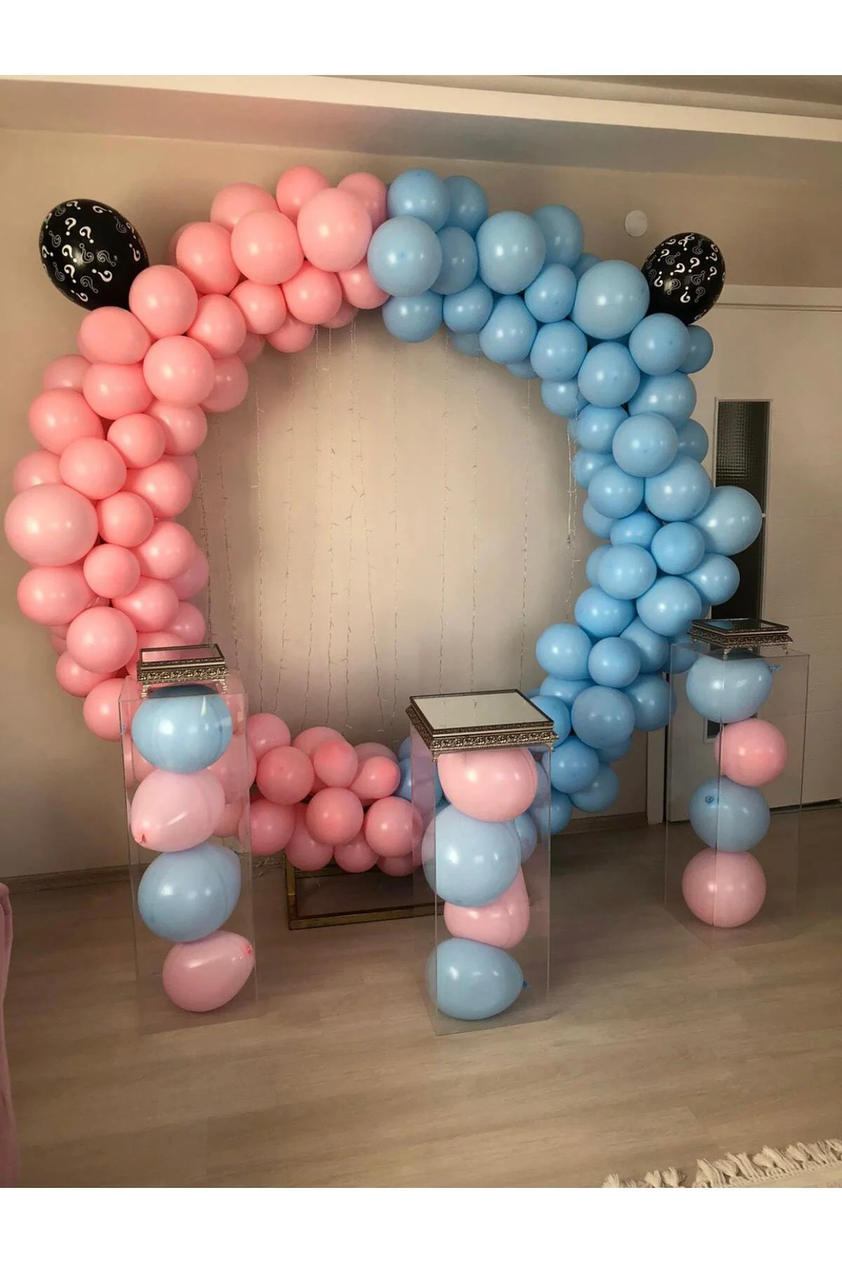 Cinsiyet Partisi Makaron Balon Zinciri 100 Adet - PEKSHOP Görsel 2