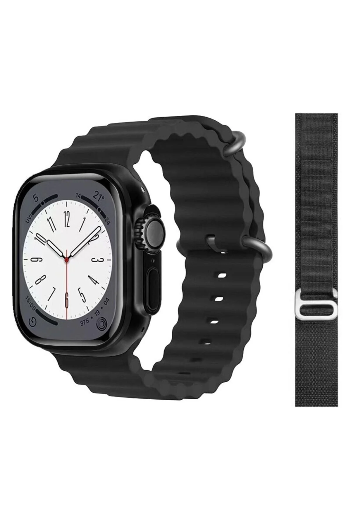 Gs8 Watch 8 Ultra Akıllı Saat Siyah Türkçe Watch 2.02 Inc Siyah Kordon Hediye