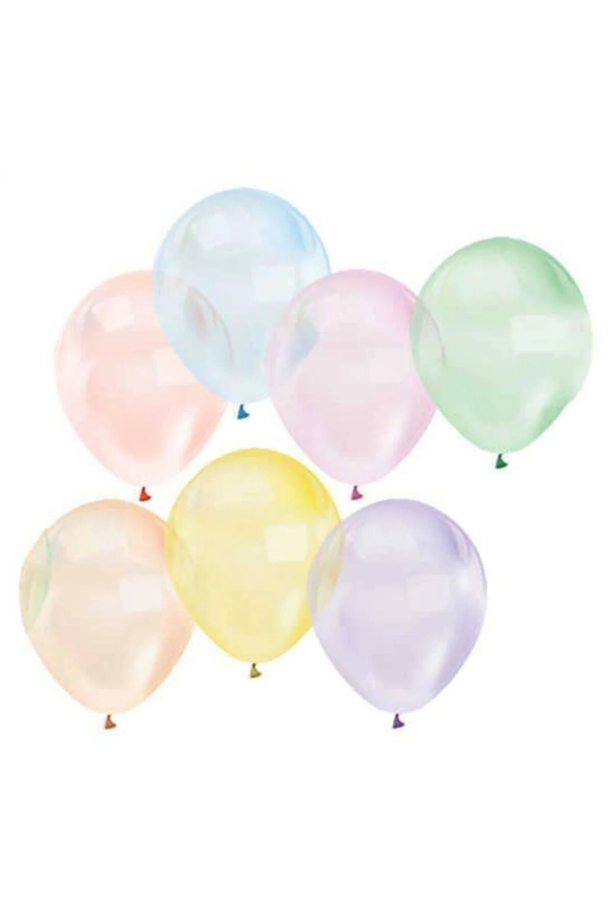 12 Inç Standart Boy Metalik Balon Renkli Şeffaf 100 Adet