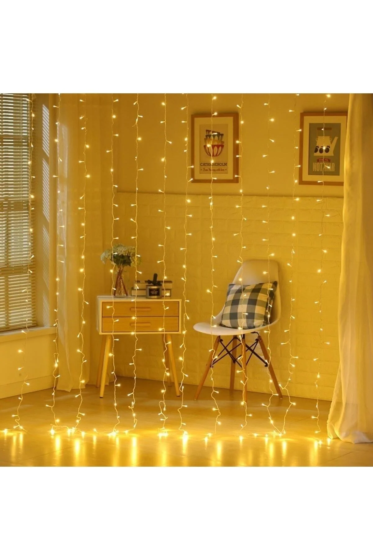 8 Fonksiyonlu 200 Led 10 Saçak Şerit Led 2x2 Perde Ip Led (gün Işığı) - Xnews Görsel 3