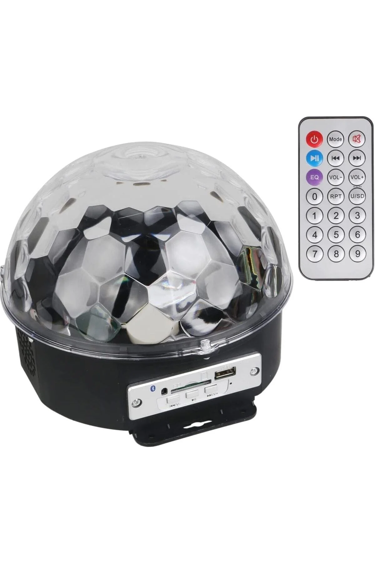 Led Kristal Küre Disko Topu 6 Renk Sese Duyarlı Uzaktan Kumadalı Disko