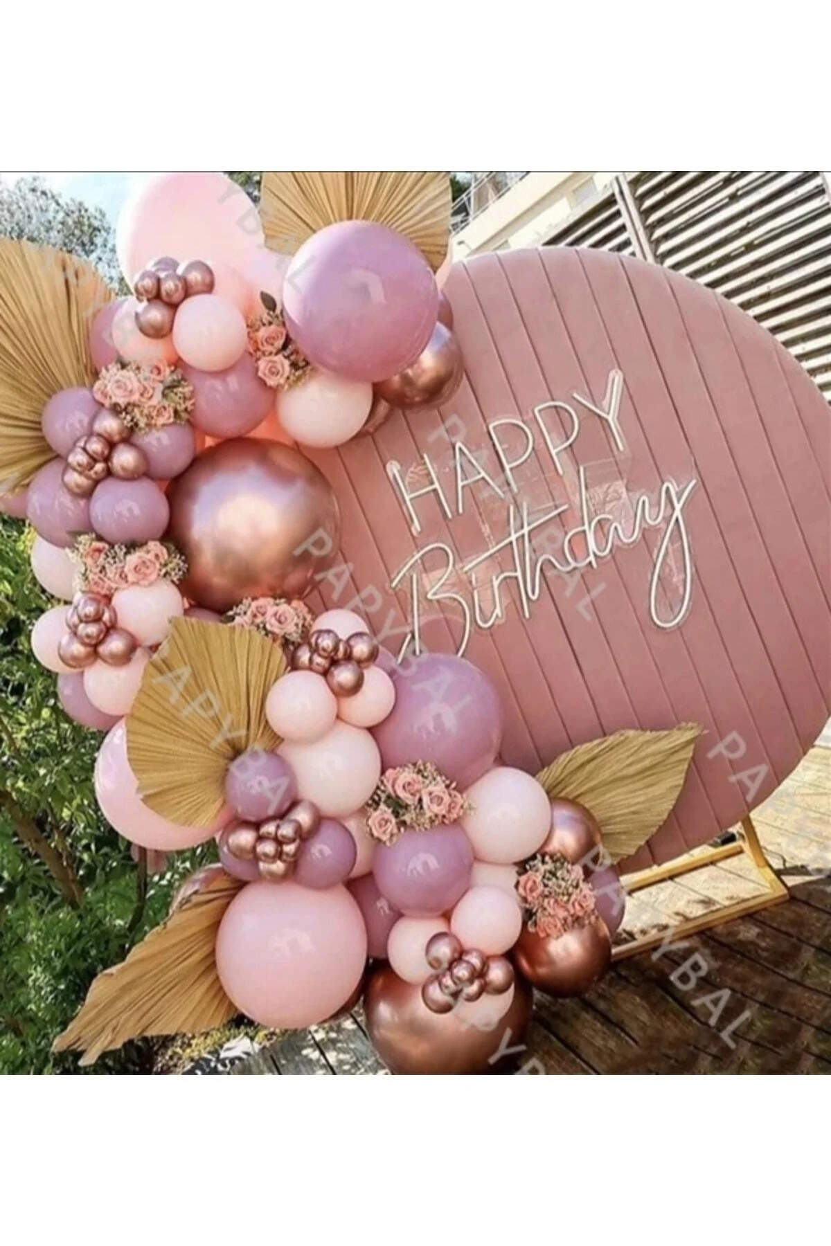 Makaron Pembe Toz Pembe Rosegold Krom Balon Zinciri 100 Adet