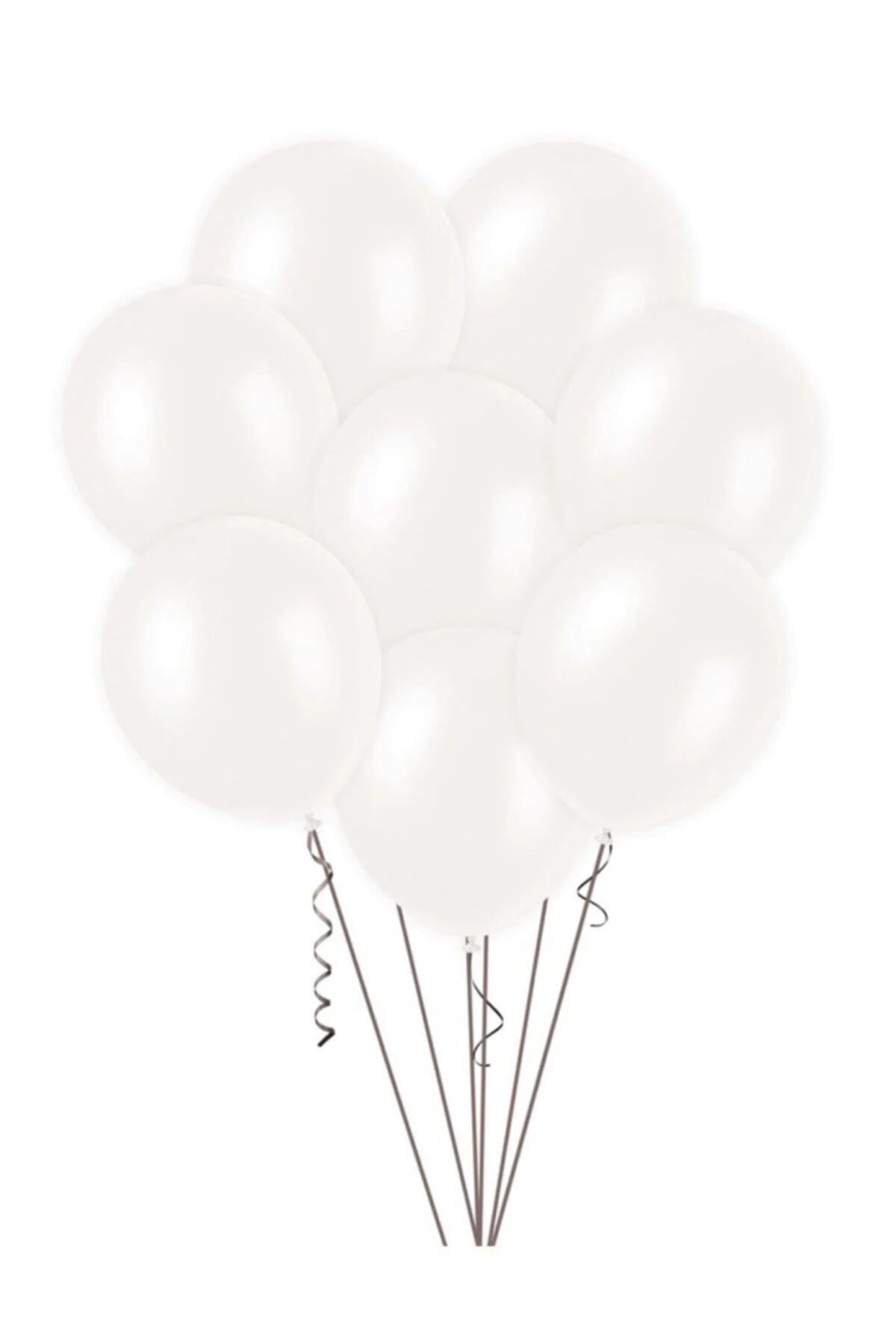12 Inç Standart Boy Metalik Balon Beyaz 100 Adet