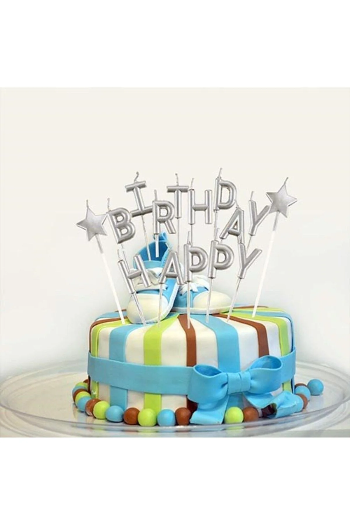 Happy Birthday Harf Mum Gümüş - Partioutlet Görsel 2
