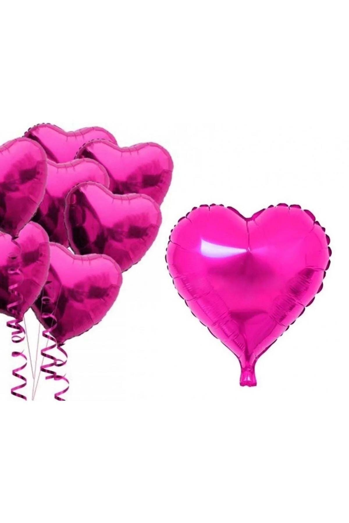 Kalp Folyo Balon 40 Cm 10 Adet Kalp Folyo Balon Seti Kalpli Balon Folyo 40 Cm 10 Adet Fiyatıdır