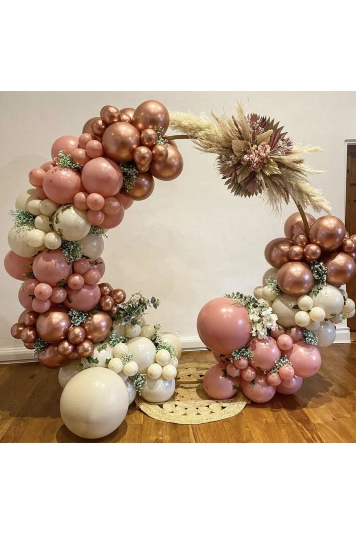 Krom Bronz Toz Pembe Ve Deniz Kumu Balon Zinciri 100 Adet
