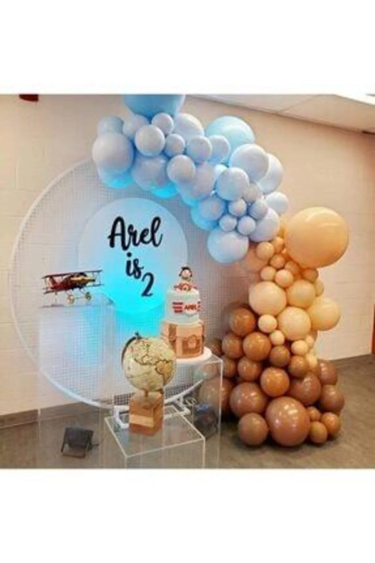 120 Adet Balon Karamel Somon Mavi Balon Renkleri Balon Zincir Canbyhobi Balon