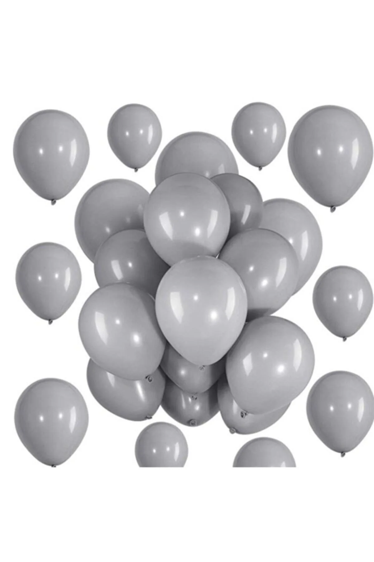 12 Inç Standart Boy Balon 20 Adet Gri