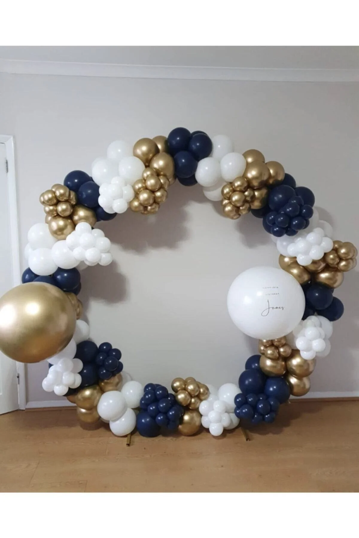 Krom Gold Gece Mavisi Ve Beyaz Balon Zinciri 100 Adet
