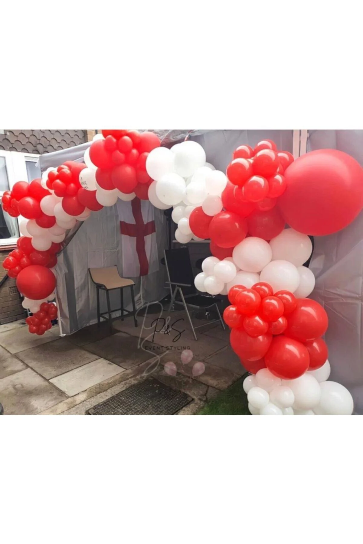 Pastel Kırmızı Beyaz Balon Zinciri 100 Adet