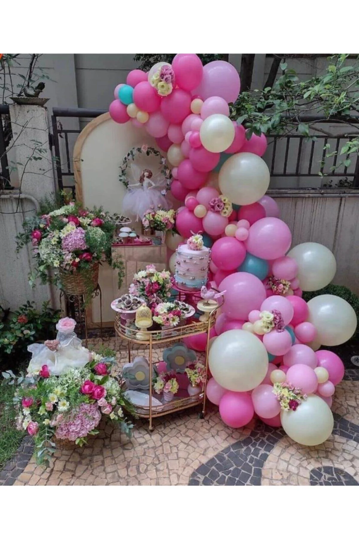 Pembe Fuşy Balon Balon Zincir