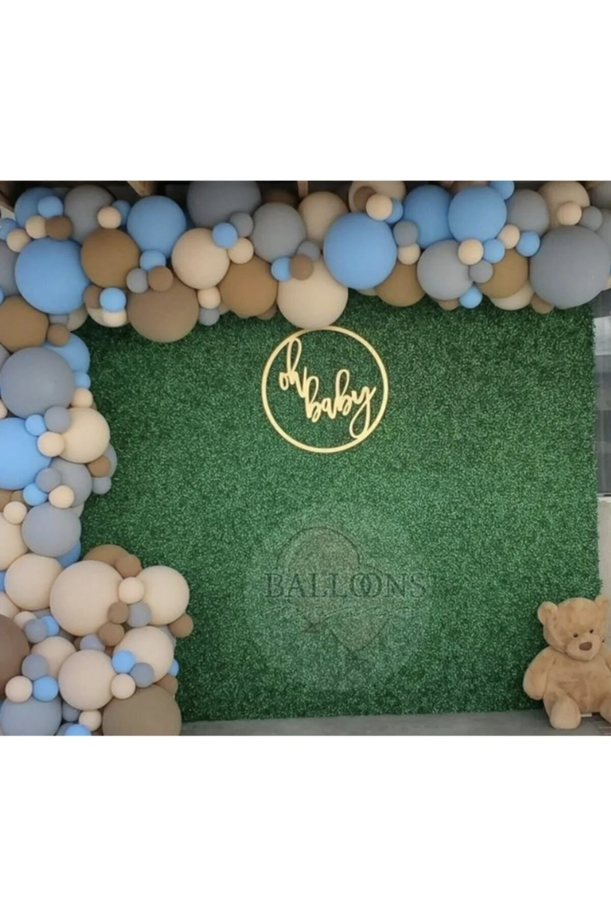 Pastel Karamel Sütlü Kahve Ve Makaron Mavi Balon Zinciri 100 Adet