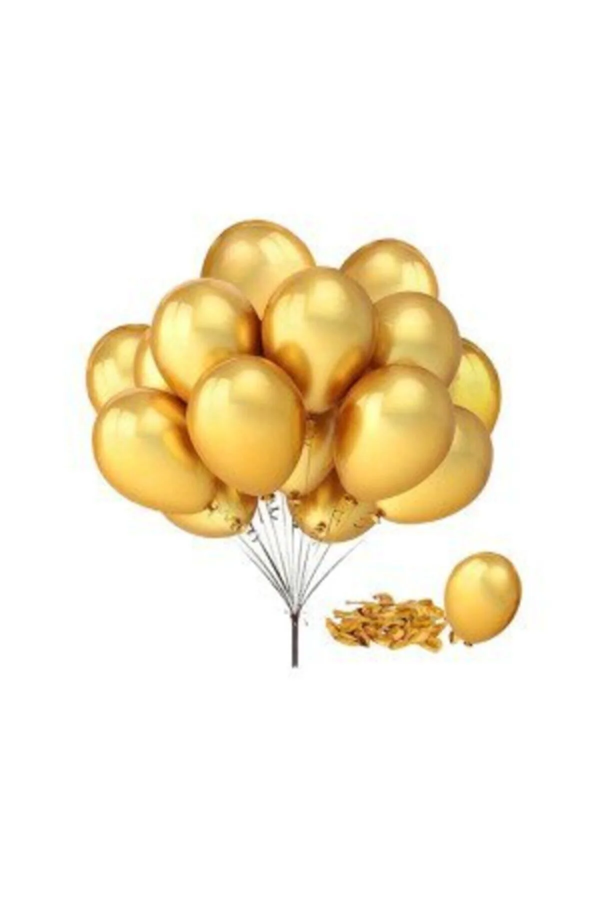 12 Inç Standart Boy Metalik Balon 10 Adet Altın