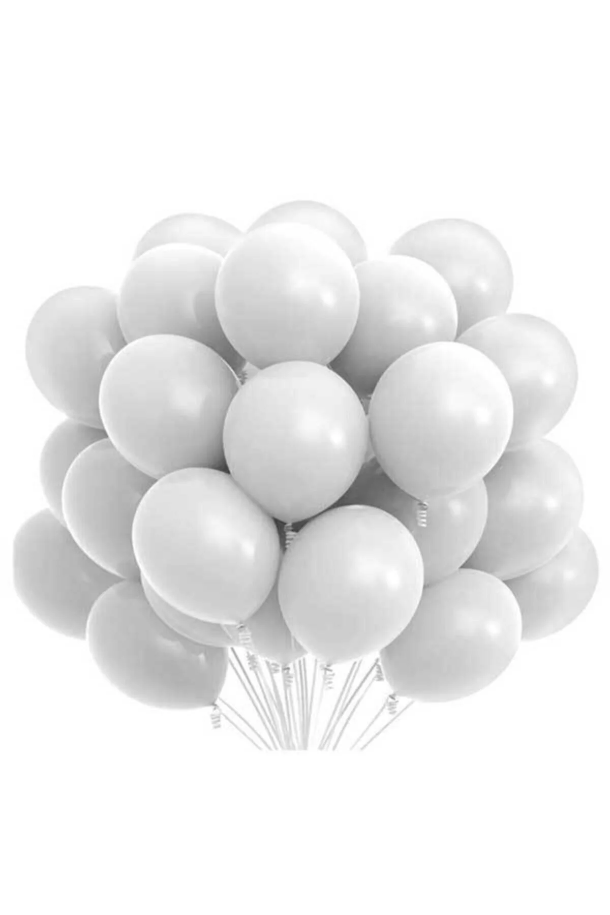 12 Inç Standart Boy Pastel Balon 10 Adet Beyaz